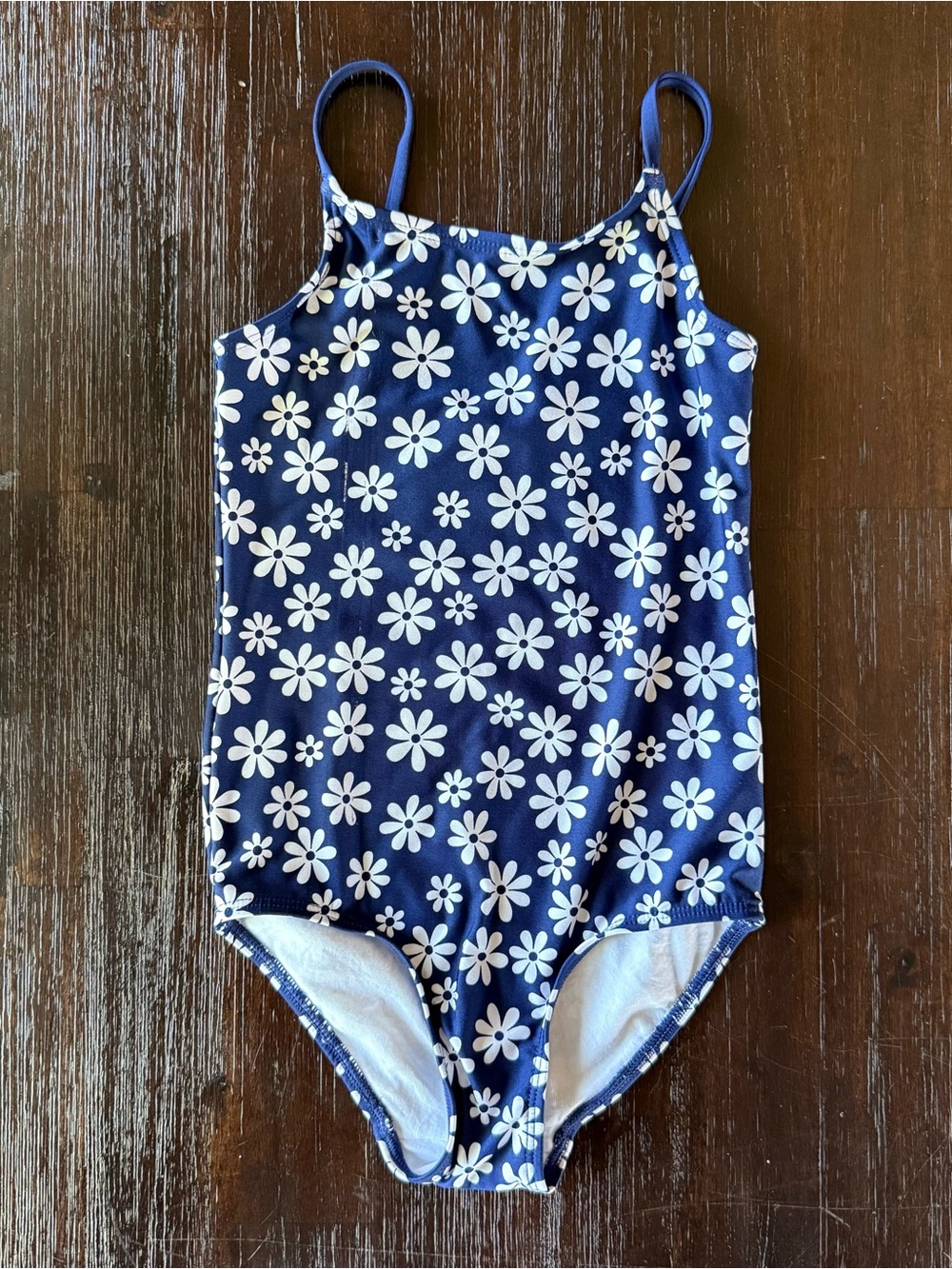 H&M Navy Blue One-Piece Swimsuit with White Daisies